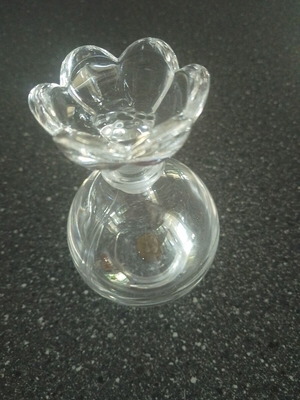 Vintage crystal bottle RCR Miniature di cristallo with flower stopper