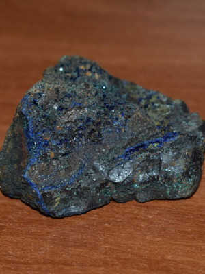 Azurite with malachite traces 100 grams used