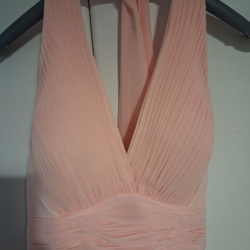 Maxi dress like new, pink halter neck, pleated chiffon