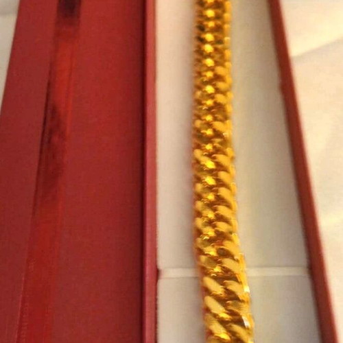 Men's Bracelet gold color stainless steel 12mm wide new