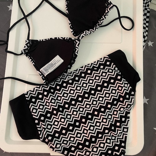 Funky Buddha swimsuit set used, white black, size M
