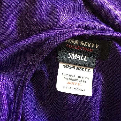 Miss Sixty purple elastic dress like new with yellow green lightning