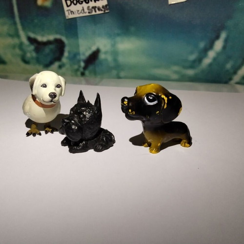 Dogbird Retribird Dogz Scottish Terrier figures set used, 3 pcs
