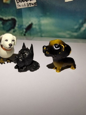 Dogbird Retribird Dogz Scottish Terrier figures set used, 3 pcs