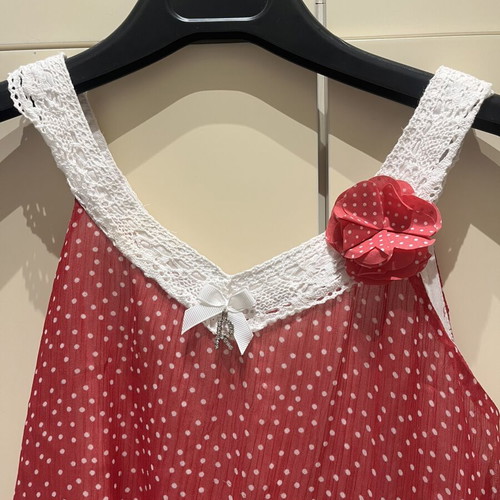 Mini Raxevsky girls' dress size 12 like new, watermelon color with white polka dots