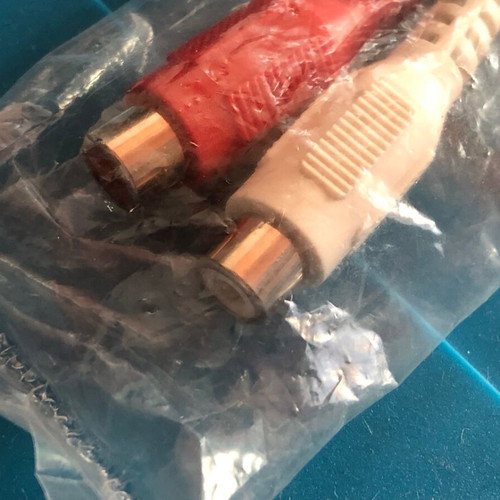 3.5mm Stereo Female to Dual RCA Female Audio Adapter Cable new