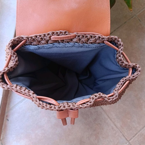 Handmade brown-chocolate backpack bag new