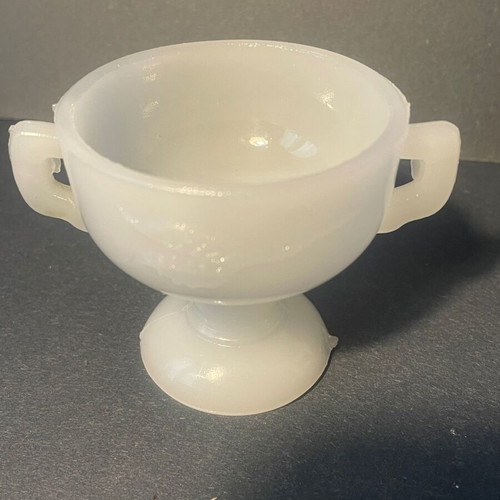 Vintage Milk Glass Egg Holder with Double Handles 6 cm