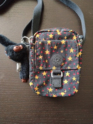 Kipling shoulder bag like new, black with stars, 16x12cm
