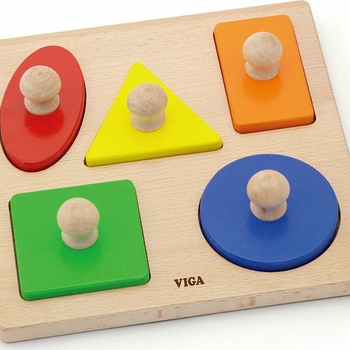 Wooden toddler puzzle shapes & colors 1-3 years like new
