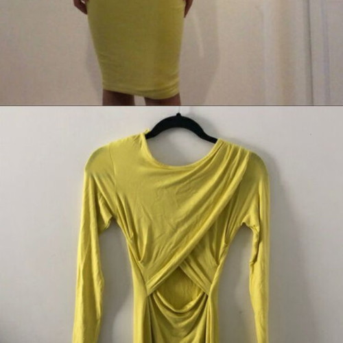 Women's elastic midi dress River Island used, yellow, size 42