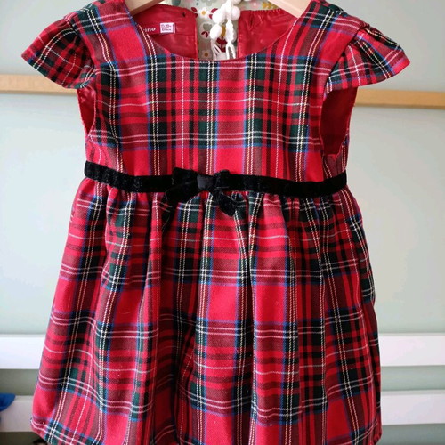 Energino red check dress 15-18 months like new