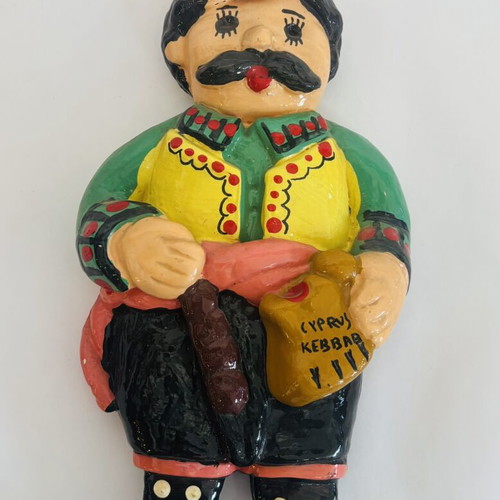 Cypriot Handmade Doll Cypriot Souvlaki 24x13cm used