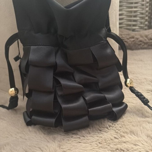 Callista black satin bucket bag new with tags