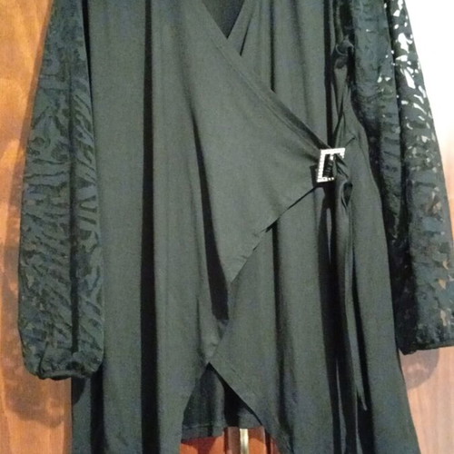 Plus blouse new, black, size XXXL