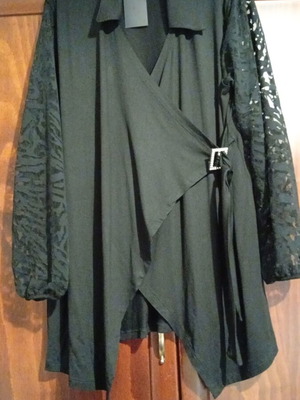 Plus blouse new, black, size XXXL