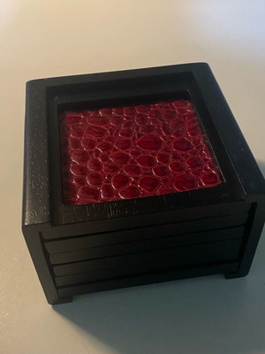 Coaster set like new, 6 pieces with holder