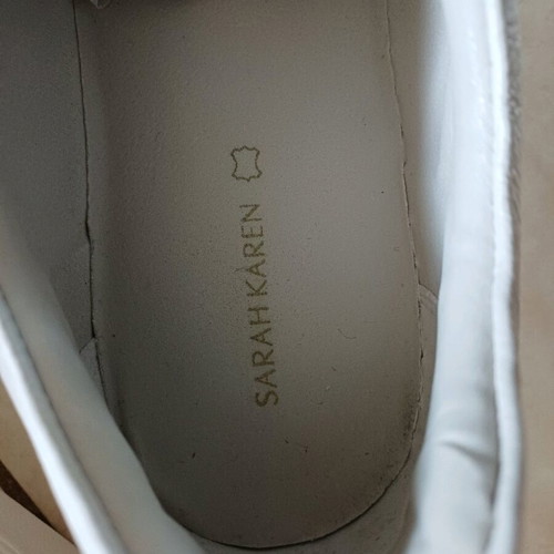 Sarah Karen White Sneakers Size 41 New Genuine Leather