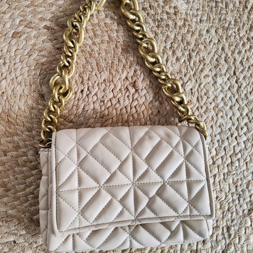 Zara shoulder bag with chain like new, beige