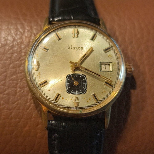 Blazon 17 Rubis gold-plated mechanical men's watch, vintage