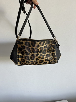 Animal Print Shoulder Bag Verde used, crossbody, black and brown