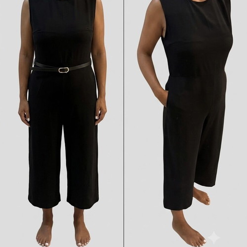 Regalinas Black Sleeveless Jumpsuit Size M/L Like New