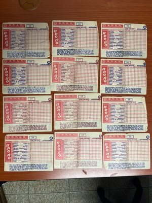 Δελτία ΠΡΟΠΟ μεταχειρισμένα, σετ 12, εποχής 1972, ΟΠΑΠ