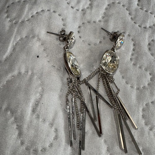 Dangling earrings with stones silver, new