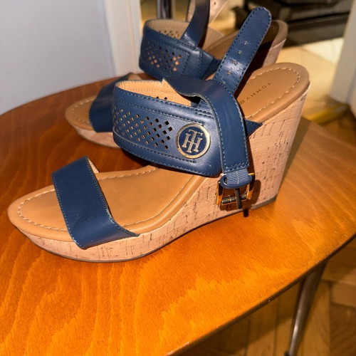 Tommy Hilfiger platform shoes like new, size 38, blue and brown