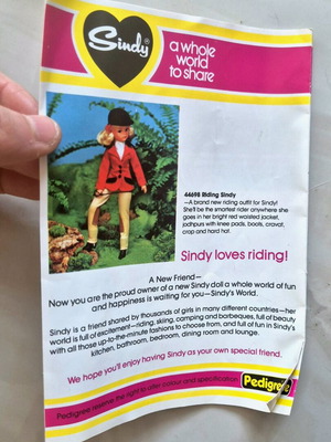 Sindy Pedigree catalog used with doll and clothing codes