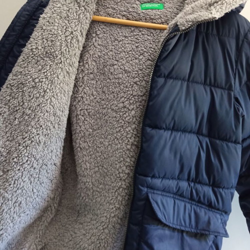 Benetton Kids' Blue Hooded Jacket 2XL Used, Age 11-12