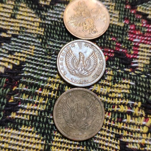 Coins Greece like new, 1973 and 1976, set of 8 pieces