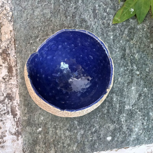 Ceramic decorative bowl set like new, turquoise and dark blue