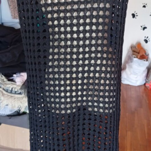 Boho black crochet beach dress, size XL