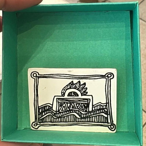 Alexis Akrithakis Brooch 'Valitsa' Screen Print on Aluminum, New