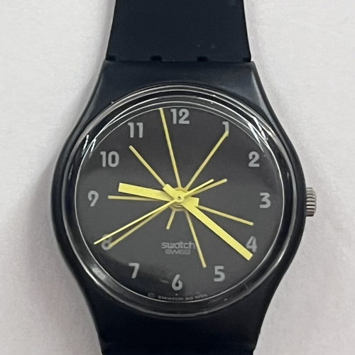 Swatch Mustard watch, 1997, black, silicone strap