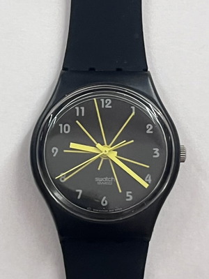 Swatch Mustard watch, 1997, black, silicone strap