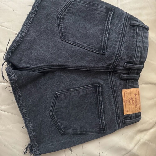 Stradivarius black denim high waist shorts size 32