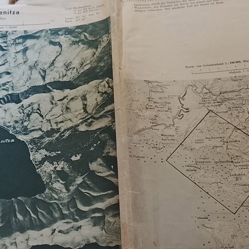 Γερμανικός χάρτης και αεροφωτογραφία Ηγουμενίτσας 31/01/1944 μεταχειρισμένο