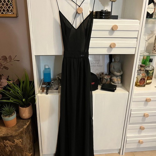 Maxi dress black backless small new