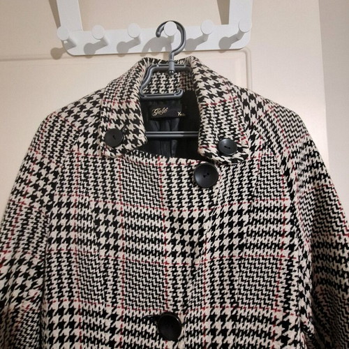 Women's wool plaid coat like new, pie de poul