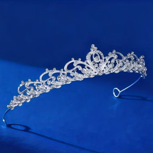 Bridal tiara with crystal silver rhinestones unused