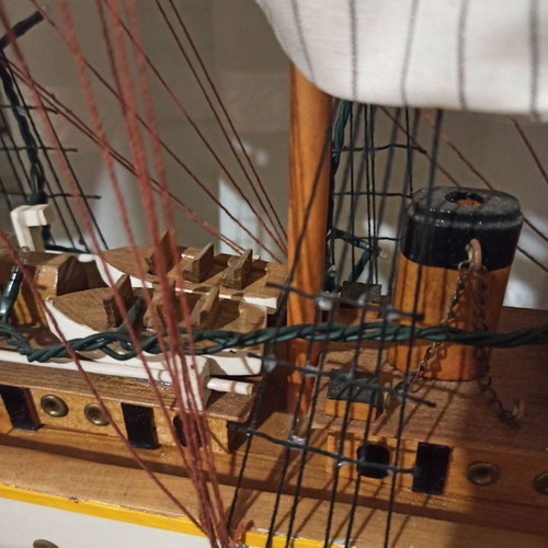 Wooden decorative sailboat used with lights 84x70x11cm