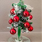  Χριστουγεννιάτικο γυάλινο δέντρο με κόκκινες μπάλες