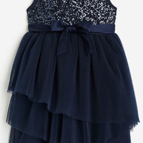 H&M Blue Dress like new, No 128 with sequins and tulle