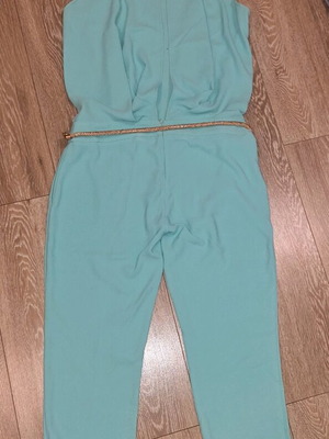 Mischalis Atelier one-piece jumpsuit like new, mint with gold belt, XXXL