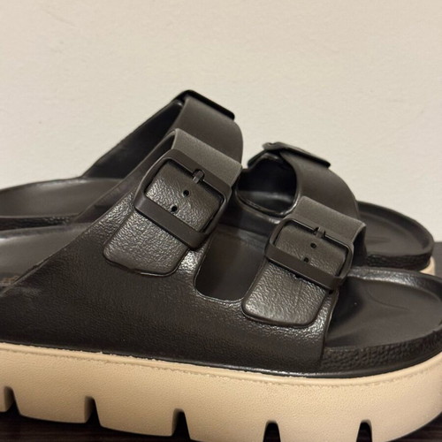 Ateneo sandals new, double strap, size 37, black and beige
