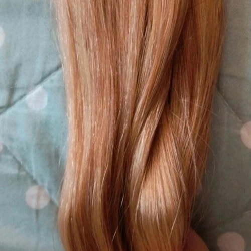 Hair Extensions like new, 50cm, 90% natural hair with brush