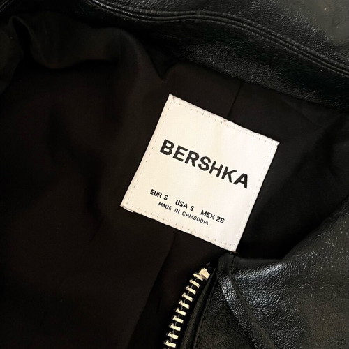 Bershka black faux leather jacket size S like new
