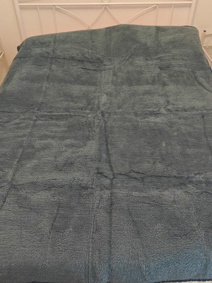 Bros A. Adamidis blanket like new, acrylic and cotton, reversible blue
